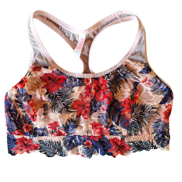 Victoria secret Pink Lacy bralette bundle of 3 size M floral sexy wireless lot - Picture 9 of 9